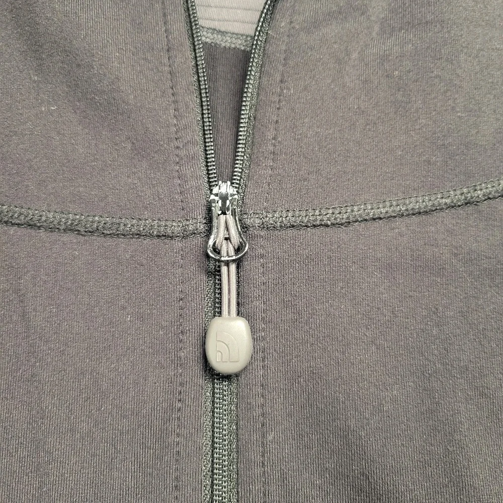 The North Face Womens Full Zip Track Jacket Black Grey Topo Print Size‎ Large